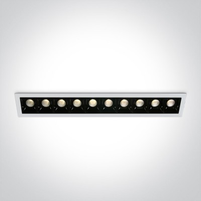 NAMUR BI 10x2W Stropní, podhledové, bodové, buňkové, svítidlo, těleso kov, povrch bílá, LED 10x2W, 10x160lm, stmívatelné, vyzař. úhel 30°, 700mA, Ra90, IP20, tř.3, rozměry 281x47x45mm, driver SAMOSTATNĚ