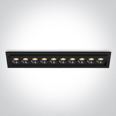 GREK BI 24W Stropní podhledové, bodové, Darklight, svítidlo, nast. sklon svícení +/-15°, těleso kov, povrch černá, LED 24W, 1680lm, teplá 3000K, Ra90, vyzař. úhel 38°, 230V, IP20, tř.2, rozměry 290x42x52mm.