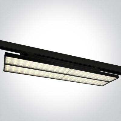 ARNHEM 50W Svítidlo do 3F lišty, nasttavitelný sklon svícení +-45°, těleso hliník, povrch černá/bílá, LED 50W, 6250lm, teplá 3000K, Ra80, 230V, IP20, tř.1, rozměry 585x60x138mm.