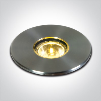 GROEN 2W IP67 Zemní svítidlo, těleso hliník, rámeček nerez, sklo čiré, LED 2W, 90lm, teplá 3000K, vyzař. úhel 30°, Ra80, 230V, IP67, tř.1, rozměry d=55mm, h=90mm, vč. montážního boxu.