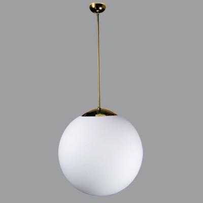 ADRIA P5, LED-5L07C10Z11/099/a2 MS DALI 4000 Závěsné svítidlo koule, základna mosaz, povrch lesk, difuzor sklo opál, LED 48W, 8070/7180lm, neutrální 4000K, Ra80, stmívání DALI, 230V, IP40, sklo d=600mm, trubk záv l=400mm
