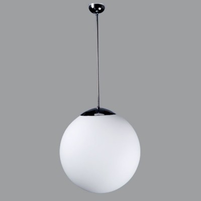 ADRIA P5, LED-5L07C10Z11/099/a3 NL DALI 3000 Závěsné svítidlo koule, základna kov, povrch nerez lesk, difuzor sklo opál, LED 48W,7740/6180lm, teplá 3000K, Ra80, stmívání DALI, 230V, IP40, sklo d=600mm, trubk záv l=600mm