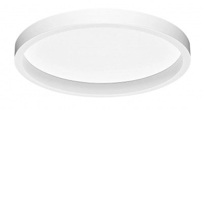PULGO 36W CCT PUSH Stropní přisazené svítidlo, hliník, bílá, dif plast opál, LED 36W, 3074lm, nast. CCT teplá 3000K-neutrální 4000K, stmív. PUSH, 230V, IP20, d=400mm, h=65mm, svítí nahoru/dolů.