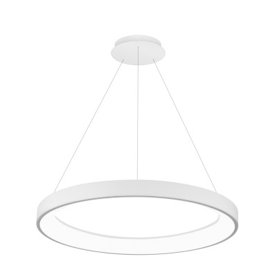 ENIM HL 60W RF ex, CCT Závěsné svítidlo, kov, bílá, dif plast opál, LED 60W, 5560lm, přepín. CCT nast. teplota teplá 3000K- denní 6500K, stmív. RF dálk. ovl dodán samost, Ra80, 230V, IP20, d=780mm, vč závěs lanka l=1500mm.