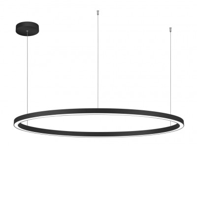 EXCOTO HL 100W RF ex, CCT Závěsné svítidlo, kov, černá, dif plast opál, LED 100W, 7305lm, přepín CCT. teplota teplá 3000K- neutr 4000K, stmív. RF dálk ovl dodán samost, d=1180mm, vč závěs lanka l=1500mm, lze zkr.