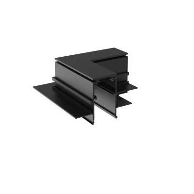 HOROS corner BI H 95x95mm Rohová L spojka 90°, horizontální odbočení, vestavného magnetického systému, materiál hliník, povrch černá, 48V, rozměry 95x95mm