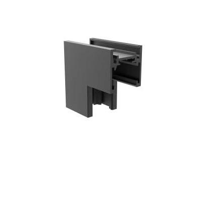 HOROS corner PV 50x50mm Rohová L spojka 90°, vertikální odbočení, přisazeného magnetického systému, materiál hliník, povrch černá, 48V, rozměry 50x50mm