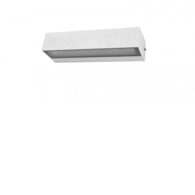 CEKRO 8W Nástěnné venkovní svítidlo, těleso hliník, povrch bílá, difuzor plast, LED 8W, 520lm, teplá 3000K, 230V, IP54, rozměry 220x30x70mm, svítá dolů.