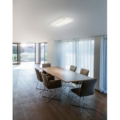 HONNEF PL SQ 45W CCT Stropní přisazené LED svítidlo, těleso hliník, povrch bílá, difuzor plast opál, LED 51W, 3060lm, přepín CCT teplá 3000K/neutr 4000K/denní 6000K, 230V, IP20, rozměry 700x300x57mm.