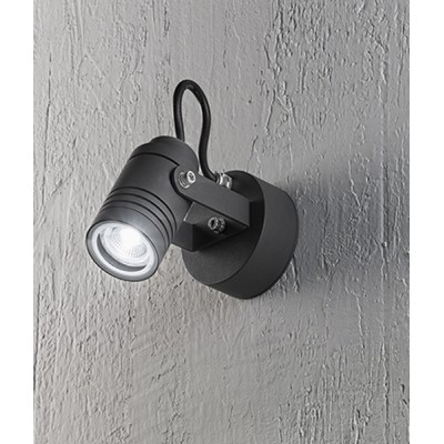 MERGEN WL Venkovní přisazené,  bodové svítidlo, těleso hliník, povrch grafitově černá, krycí sklo čiré, pro žárovku 1x35W, GU10, 230V, IP54, rozměry d=60mm.
