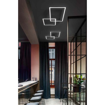 ORB PL 45W CCT Stropní svítidlo, základna hliník, povrch černá, dif. plast opál, LED 45W, 3350lm, přepín. CCT teplá 3000K/neutr 4000K/denní 6000K, stmív. TRIAC, Ra80, 230V, IP20, rozměry 545x750mm.