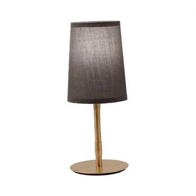WALDSEE Stolní lampa, husí krk, těleso kov, povrch broušený chrom, stínítko textil šedá, pro žárovku 1x40W, E14, 230V, IP20, rozměry: d=110mm, h=280mm.