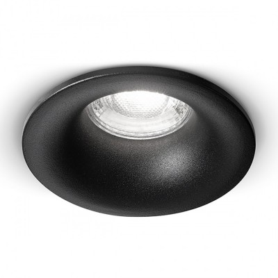 BARGTEH R Stropní, podhledové svítidlo, těleso kov, povrch černá mat, pro žárovku 1X35W, GU10, 230V, IP20, rozměry d=85mm, h=30mm.