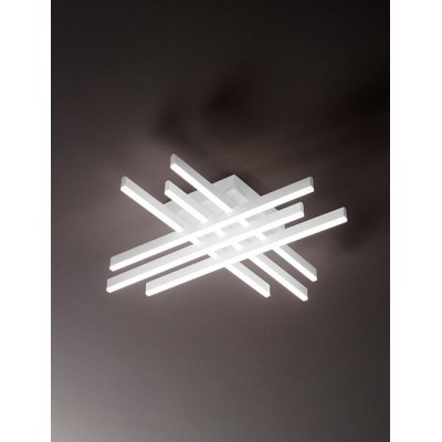 BOCKEN LED 45W, 75W Stropní přisazené svítidlo, těleso hliník, povrch bílá mat, difuzor plast opál, LED 45W/3600lm, 75W/6000lm, CCT přepín teplota teplá 3000K, neutrální 4000K, denní 6000K, 230V, IP20, rozměry dle typu.