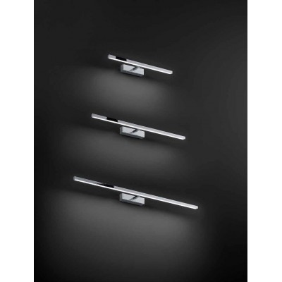 ZAFAR WL 12W IP44 Nástěnné svítidlo k zrcadlu, nastav. směr svícení, hliník, povrch chrom lesk, dif plast, LED 12W, 840lm, přepín CCT teplá 3000K-neutr 4000K-denní 6000K, Ra80, do koupelny IP44, rozměry 520x45x155mm.