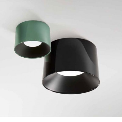 EMA PL 24W CCT Stropní svítidlo, základna kov, povrch vnější černá lesk, vnitřní černá, dif. plast opál, LED 24W, 1920lm, přepín. CCT teplá 2700K-neutr 4000K, stmív., Ra80, 230V, IP20, tř.1, rozměry d=350mm, h=220mm