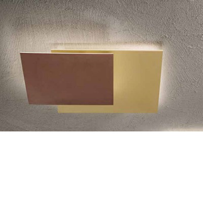 TULPO WL/PL 35W Nástěnné nebo stropní svítidlo, nast. směr svícení, těleso kov, povrch hnědá+zlatá, dif plast opál, LED 35W, 2800lm, teplá 3000K, Ra80, 230V, IP20, tř.1, rozměry 480x320mm.