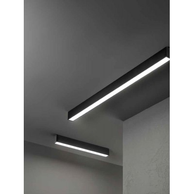 ZIDEK 20W Přisazené/závěsné svítidlo, materiál hliník, povrch černá, dif plast opál, LED 20W, 1520lm, přepín CCT teplá 3000K-denní 6000K, stmív, UGR<22, Ra90, 230V, IP20, tř.1, rozměry 600x50x75mm.