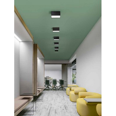 NORI PL 20W Stropní svítidlo, těleso hliník, povrch černá, difuzor plast opál, LED 20W, 1600lm, teplá 3000K, Ra90, 230V, IP20, tř.1, rozměry 100x200x110mm.