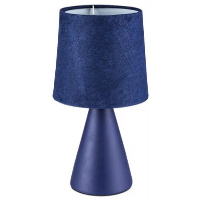 MEMBRANA 1x40W, E14 Stolní lampa, těleso keramika modrá, stínítko textil modrá, pro žárovku 1x40W, E14, 230V, IP20, tř.2, rozměry d=130mm, h=250mm.