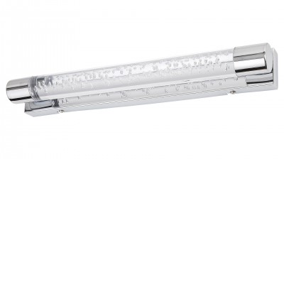 SYRA 10W, IP44 Nástěnné svítidlo, těleso kov, plast, povrch chrom lesk/bronz, difusor plast průhledná, bublinový vzhled, LED 2x5W, 2x450lm, neutrální 4000K, 230V, IP44, tř.1. rozměry l=400mm