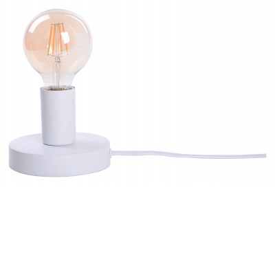ECHINACEA 1x60W, E27 Stolní lampa s objímkou, těleso kov, povrch bílá, pro žárovku 1x60W, E27, 230V, IP20, tř.2, rozměry d=115mm, h=95mm.