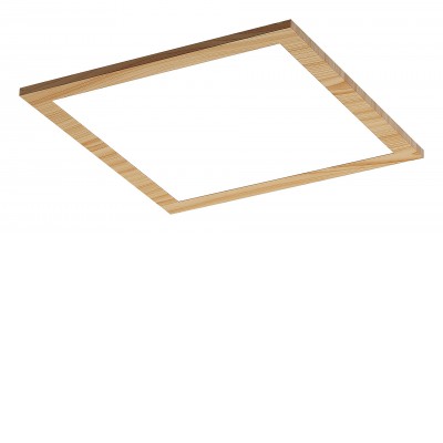 CYNARA SQ 12W/40W Stropní přisazené svítidlo, těleso kov, dekor dřevo světlé, difuzor plast opál, LED 12W/1260lm, 40W/4200lm, neutrální 4000K, 230V, IP20, tř.2, rozměry dle typu.
