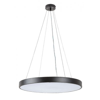 CAPSELA HL 60W, CCT Závěsné svítidlo, těleso kov, povrch stříbrná/černá, dif plast opál, LED 60W, dálk ovladačem (součástí) CCT nast teplota teplá 3000K - denní 6000K, 2700lm/3500lm, stmív.,230V, IP20, d=600mm,vč závěs lanka l=1200mm, lze zkrátit.