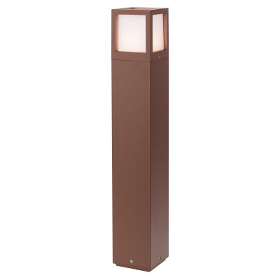 VILEM POLE Sloupkové svítidlo, těleso hliník, povrch hnědorezavá, difuzor plast, opál, pro úspornou žárovku 1x23W, E27, IP54, tř.1, 108x108x660mm