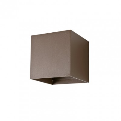 POGO WDU 20W, IP54 Nástěnné venkovní svítidlo, těleso hliník, povrch tmavě hnědá, difuzor sklo, LED 2x10W, 1237lm, neutrální 4000K, Ra80, 230V, IP54, rozměry120x120x120, svítí nahoru/dolů