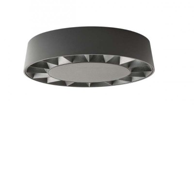 PURPUREA 12W IP65 Stropní venkovní svítidlo, těleso hliník, povrch tmavě šedá, krycí plast čirý, LED 12W, teplá 3000K, 956lm, Ra80, 230V, IP65, rozměry d=176mm, h=40mm.