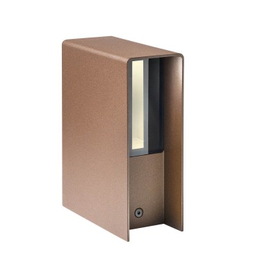 VERONICO WL 11W IP65 Nástěnné venkovní svítidlo, těleso hliník, povrch hnědá, krycí sklo čiré, LED 11W, 310lm, teplá 2700K, vyzař. úhel 3,5°, Ra80, 230V, IP65, tř.1, rozměry 60x170x125mm