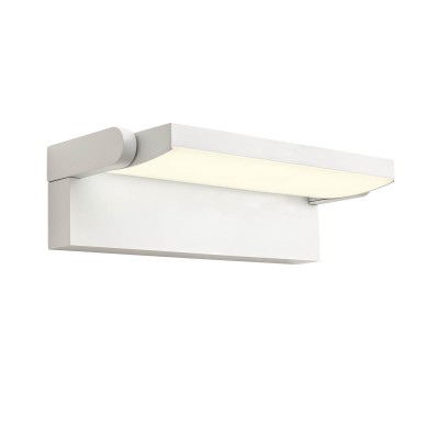 HEBE 40W CCT Nástěnné venkovní svítidlo, nast. směr svícení, hliník, bílá mat, dif plast opál, LED 40W, 2787lm-2798, přepín CCT teplá 3000K-neutr 4000K-denní 5000K, Ra90, 230V, IP54, tř.1, rozměry 320x165x100mm.
