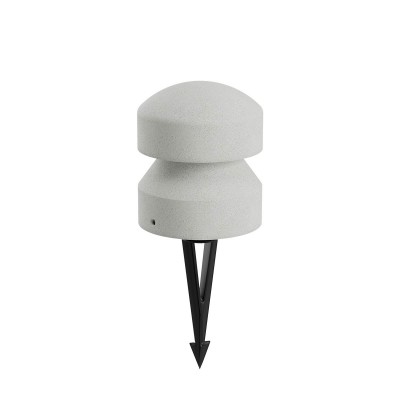OXYTO 9W 360° 24V Sloupkové svítidlo, těleso beton, barva slonová kost, dif sklo opál, LED 9W, 347lm, teplá 3000K, vyzař. úhel 360°, Ra90, 24V, IP65, tř.3, rozměry d=160mm, h=185mm, vč. bodce do záhonu.