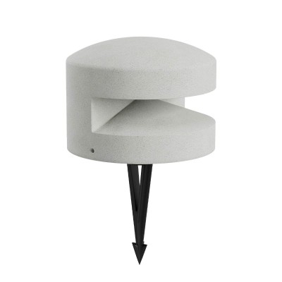 OXYTO 15W 180° 24V Sloupkové svítidlo, těleso beton, barva slonová kost, dif sklo opál, LED 15W, 405lm, teplá 3000K, vyzař. úhel 180°, Ra90, 24V, IP65, tř.3, rozměry d=250mm, h=185mm, vč. bodce do záhonu.