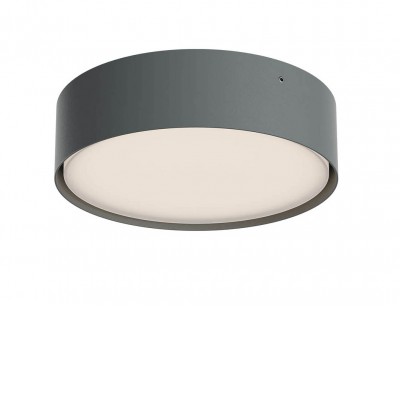 DULO PL R 29,5W CCT DALI Stropní venkovní svítidlo, hliník, tm. šedá, dif plast opál, LED 29,5W, 2663lm-2803lm, přepín CCT teplá 2700K-3000K, stmív. DALI, vyzař úhel 114°, Ra80, 230V, IP65, tř.1, rozměry d=300mm, h=60mm.