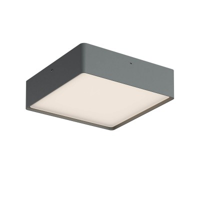 DULO PL SQ 21W CCT Stropní venkovní svítidlo, těleso hliník, povrch tm. šedá, dif plast opál, LED 21W, 1798lm-1890lm, přepín CCT teplá 2700K-3000K, vyzař úhel 114°, Ra80, 230V, IP65, tř.1, rozměry 220x60x220mm.