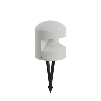 OXYTO 8W 180° 230V Sloupkové svítidlo, těleso beton, barva slonová kost, dif sklo opál, LED 8W, 152lm, teplá 3000K, vyzař. úhel 180°, Ra90, 230V, IP65, tř.1, rozměry d=160mm, h=185mm, vč. bodce do záhonu.
