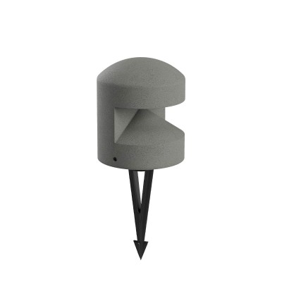 OXYTO 8W 180° 230V Sloupkové svítidlo, těleso beton, barva tm. šedá, dif sklo opál, LED 8W, 159lm, teplá 3000K, vyzař. úhel 180°, Ra90, 230V, IP65, tř.1, rozměry d=160mm, h=185mm, vč. bodce do záhonu.