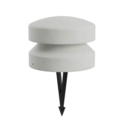 OXYTO 15W 360° 230V Sloupkové svítidlo, těleso beton, barva slonová kost, dif sklo opál, LED 15W, 606lm, teplá 3000K, vyzař. úhel 360°, Ra90, 230V, IP65, tř.1, rozměry d=250mm, h=185mm, vč. bodce do záhonu.