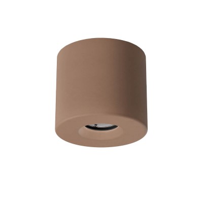 ANPO PL 9W IP65 Stropní bodové venkovní svítidlo, těleso beton, povrch hliněná, krycí sklo čiré, LED 9W, 605lm, teplá 2700K, vyzař. úhel 38°, Ra80, 230V, IP65, tř.1, rozměry d=120mm, h=106mm.