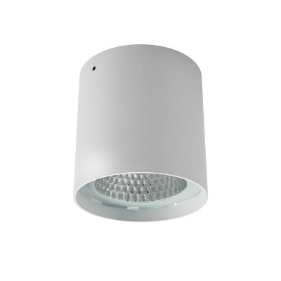 GRINDSTED R 19W TRIAC Stropní bodové venkovní svítidlo, těleso hliník, povrch bílá mat, krycí sklo čiré, LED 19W, 1502lm, neutrální 4000K, stmív. TRIAC, vyzař. úhel 40°, Ra80, 230V, IP65, tř.1, rozměry d=95mm, h=107mm.