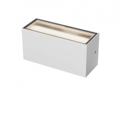 GRISEA WL 24W CCT IP65 DALI Nástěnné venkovní svítidlo, hliník, bílá mat, dif sklo opál, LED 24W, 1590lm-1678lm, přepín CCT teplá 2700K-3000K, stmív. DALI, vyz. úhel 100°, Ra80, 230V, IP65, tř.1, 220x90x105mm, svítí nahoru/dolů
