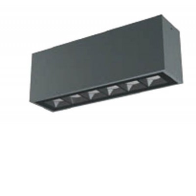 ROSI PL 15W IP65 DALI Stropní přisazené venkovní svítidlo, těleso hliník, povrch tm. šedá, krycí sklo čiré, LED 15W, 1120lm, teplá 2700K, stmív. DALI, vyzař. úhel 38°, Ra80, 230V, IP65, tř.1, rozměry 265x95x69mm.