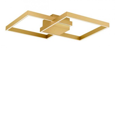 CLYPE SQD II PL/WL 62W Stropní nebo nástěnné svítidlo, těleso hliník a kov, povrch zlatá mat, LED 62W, neutrální 4000K, 4216lm, stmív. STEP, Ra80, 230V, IP20, tř.1, rozměry 601x601x100mm.