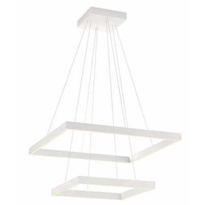 CLYPE SQ I HL 100W Závěsné svítidlo, těleso kov, povrch bílá mat, LED 100W, teplá 3000K, 6500lm, stmív. STEP, Ra80, 230V, IP20, tř.1, rozměry 800x800+600x600mm, vč závěs lanka l=2000mm, lze zkrátit.