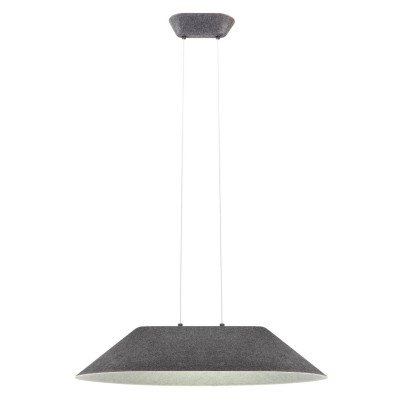 ALBADA HL R 12W Závěsné svítidlo, lustr, základna kov, stínítko textil vnější tm. šedá, vnitřní šedá, LED 12W, 950lm, teplá 3000K, Ra90, 230V, IP20, tř.2, rozměry d=750mm, h=152mm, vč. lank závěsu l=2012mm, lze zkr