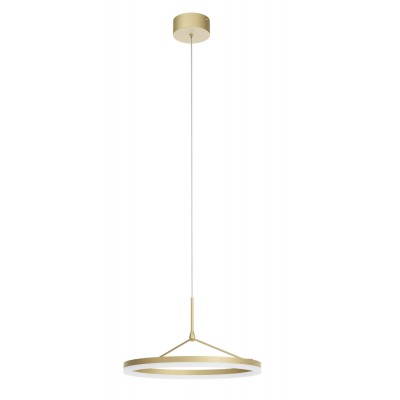 CIRCULUM HL 39W TRIAC Závěsné svítidlo, těleso hliník, povrch mosaz, difuzor plast opál, LED 39W, 3514lm, stmívatelné TRIAC, Ra80, 230V, IP20, rozměry d=600mm, h=300mm, vč závěs kabelu l=3000mm, lze zkrátit.