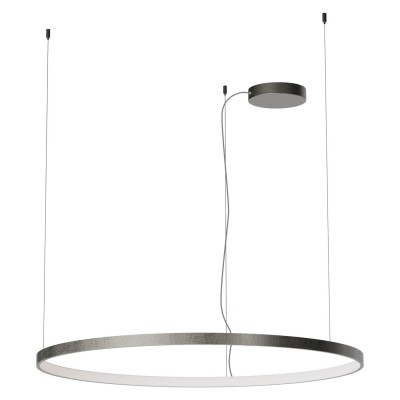 LEVERI HL R 58W DALI CCT Závěsné svítidlo, těleso hliník, povrch kouřový nikl, LED 58W, 3591lm-3712lm,  přepín. CCT teplá 2700K-neutr 4000K, stmív. DALI, Ra90, 230V, IP20, tř.1, d=750mm, vč závěs lanka l=3000mm, lze zkr.