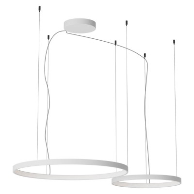 LEVERI HL R 98W TRIAC CCT Závěsné svítidlo, těleso hliník, povrch bílá, LED 98W, 5739lm-6103lm, přepín. CCT teplá 2700K-neutr 4000K, stmív. TRIAC, Ra90, 230V, IP20, tř.1, d=500+750mm, vč závěs lanka l=3000mm, lze zkr.